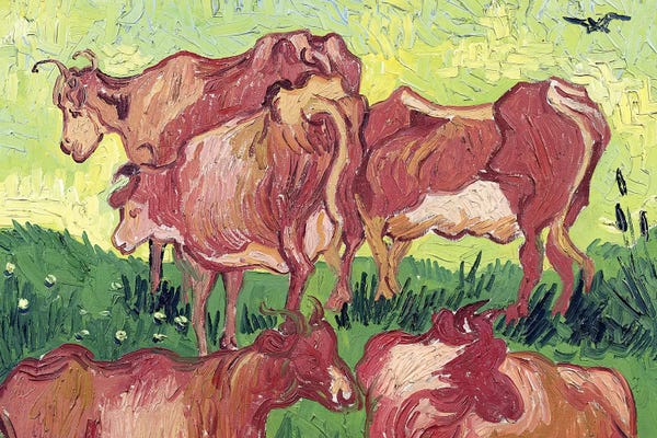 Post-Impressionism: Cows, 1890 by Vincent van Gogh
