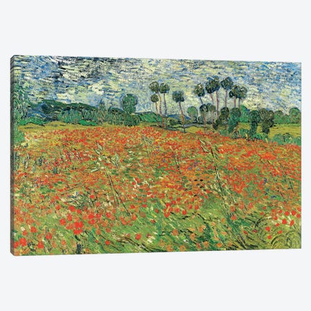 Field Of Poppies, Auvers-sur-Oise, 1890 Canvas Print #BMN7208} by Vincent van Gogh Canvas Wall Art