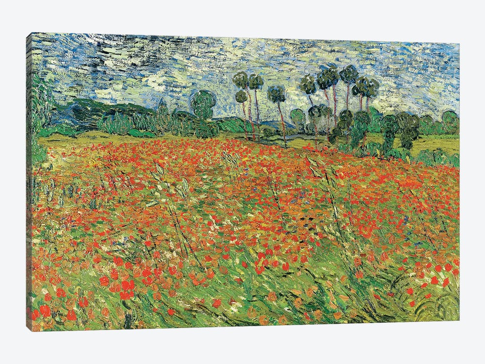 Field Of Poppies, Auvers-sur-Oise, 1890 by Vincent van Gogh 1-piece Canvas Wall Art