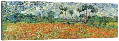 Field Of Poppies, Auvers-sur-Oise, 1890 Canvas Art Print - Garden & Floral Landscape Art