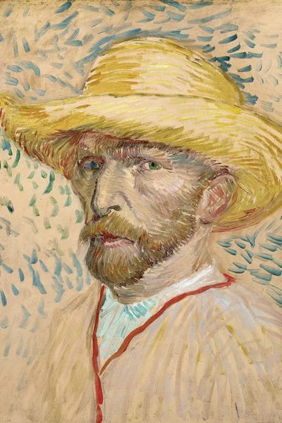 All Things Van Gogh: Self Portrait With Straw Hat, Summer 1887 by Vincent van Gogh