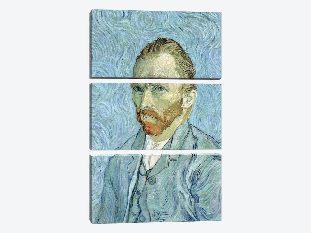 Self Portrait, September 1889 by Vincent van Gogh 3-piece Canvas Artwork