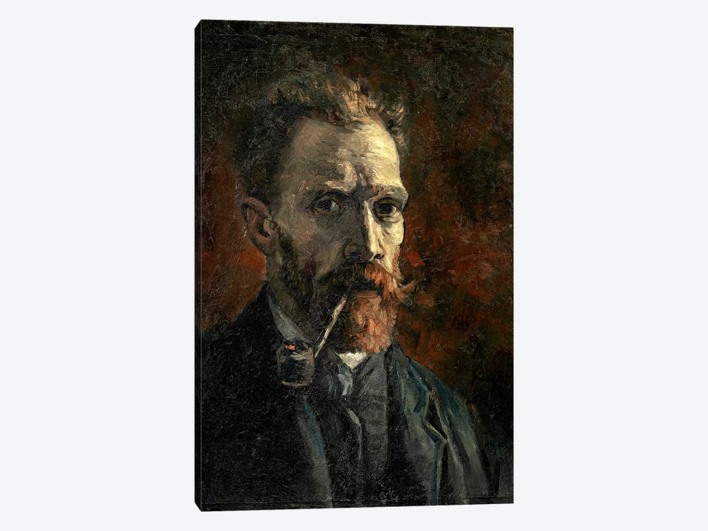 Self-Portrait With Pipe, 1886 by Vincent van Gogh 1-piece Canvas Art Print