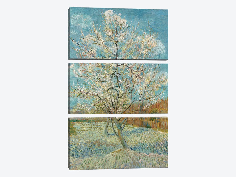 The Pink Peach Tree, 1888 by Vincent van Gogh 3-piece Canvas Wall Art