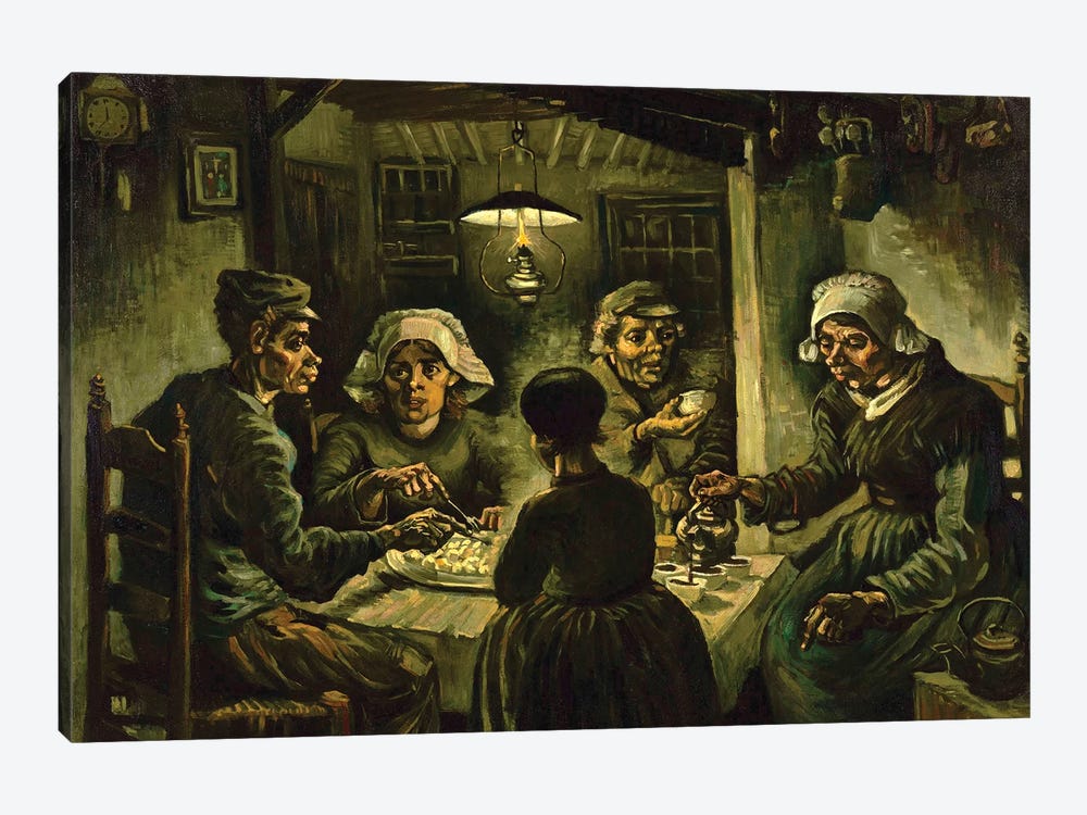 The Potato Eaters, 1885 1-piece Canvas Art Print