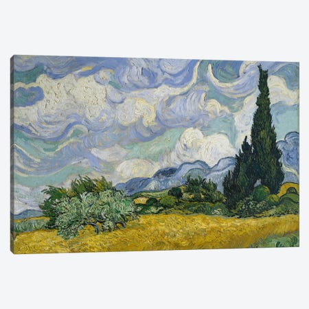Wheat Field With Cypresses, June-July 1889 (Metropolitan Museum Of Art, NYC) Canvas Print #BMN7230} by Vincent van Gogh Art Print