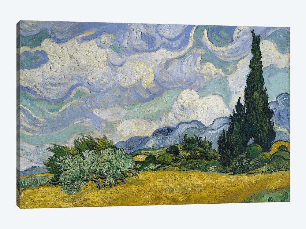 Wheat Field With Cypresses, June-July 1889 (Metropolitan Museum Of Art, NYC) by Vincent van Gogh 1-piece Canvas Art Print