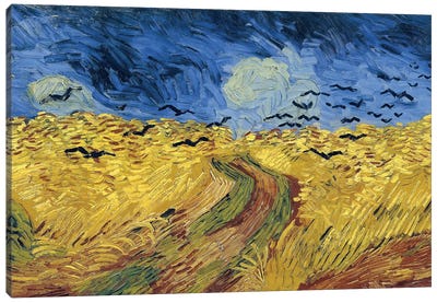 Wheatfield With Crows, 1890 Canvas Art Print - Post-Impressionism Art