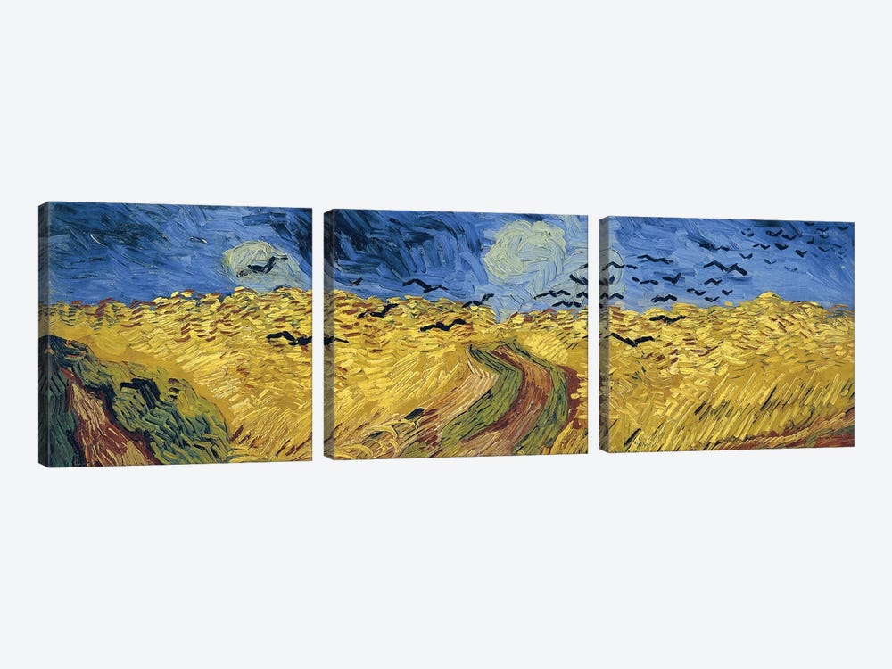Wheatfield With Crows, 1890 by Vincent van Gogh 3-piece Canvas Art