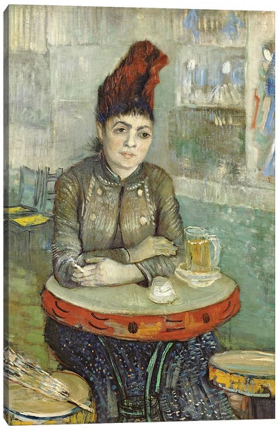 Woman In The Café Tambourin, 1887 Canvas Art Print - Post-Impressionism Art