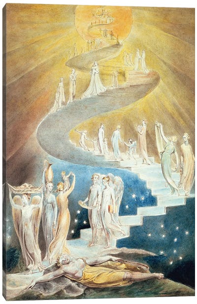 Jacob's Ladder Canvas Art Print - William Blake