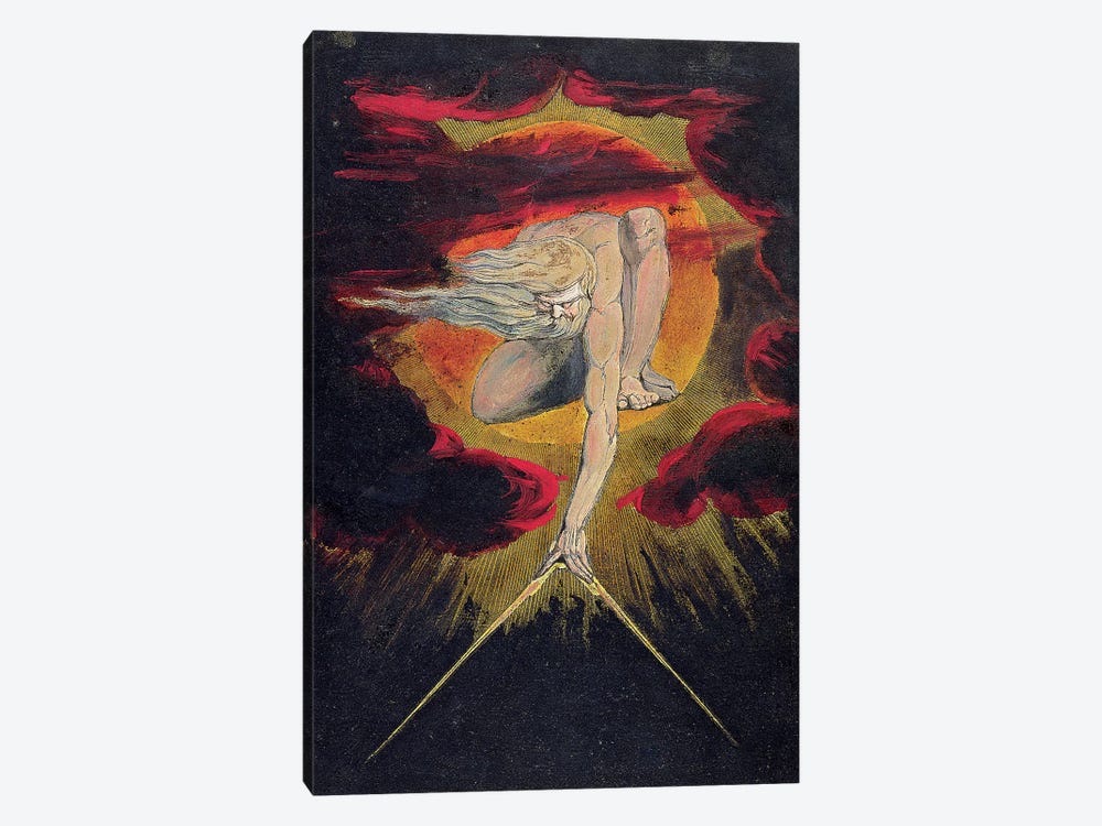The Ancient Of Days (Illustration From "Europe a Prophecy" Copy A), 1795 by William Blake 1-piece Canvas Wall Art