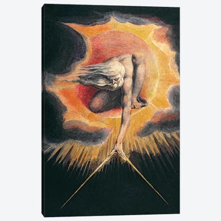 The Ancient Of Days (Illustration From "Europe a Prophecy" Copy D), 1794 Canvas Print #BMN7240} by William Blake Canvas Artwork