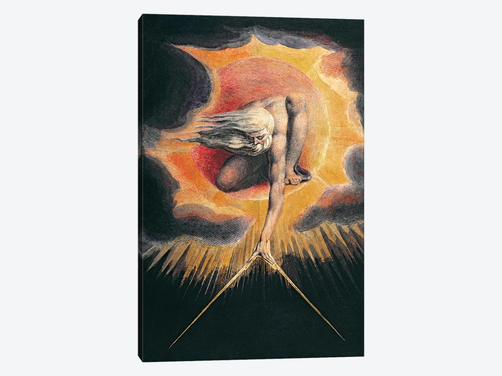 The Ancient Of Days (Illustration From "Europe a Prophecy" Copy D), 1794 by William Blake 1-piece Canvas Wall Art