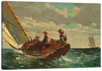 Breezing Up ( A Fair Wind), 1873-76 Canvas Art Print - Winslow Homer