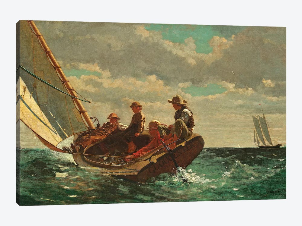 Breezing Up ( A Fair Wind), 1873-76 by Winslow Homer 1-piece Canvas Print