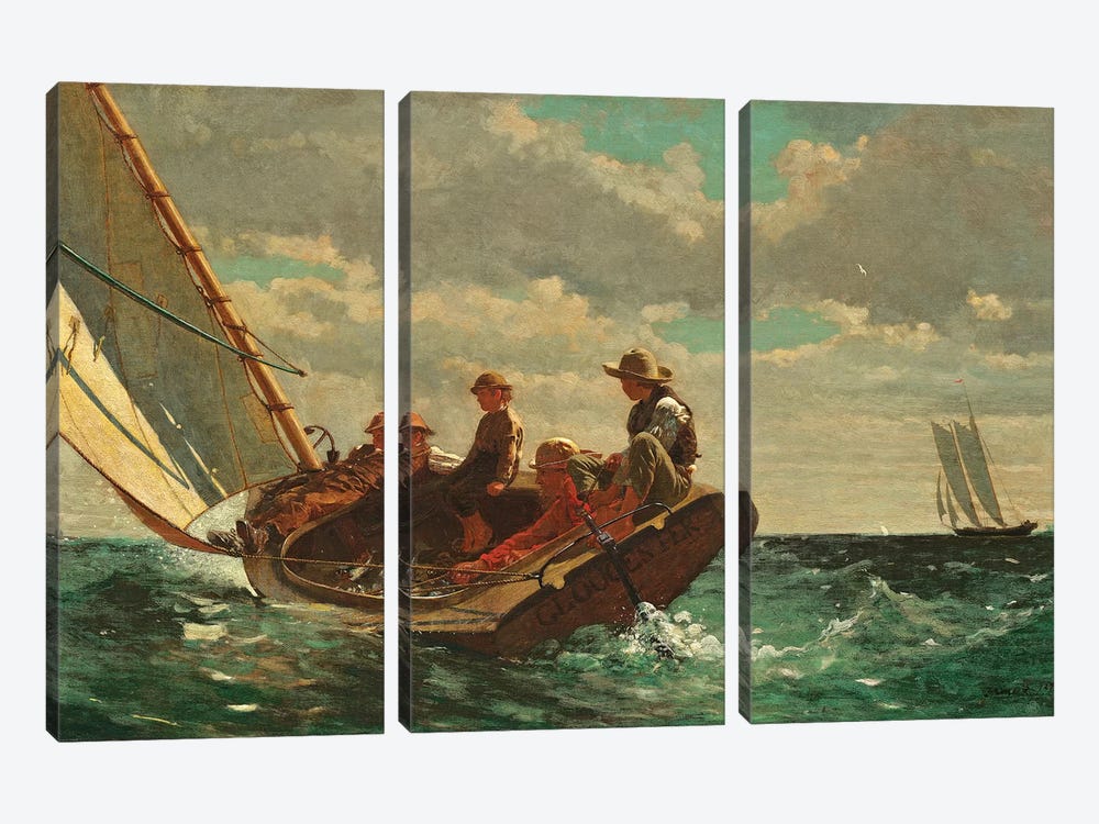 Breezing Up ( A Fair Wind), 1873-76 by Winslow Homer 3-piece Art Print