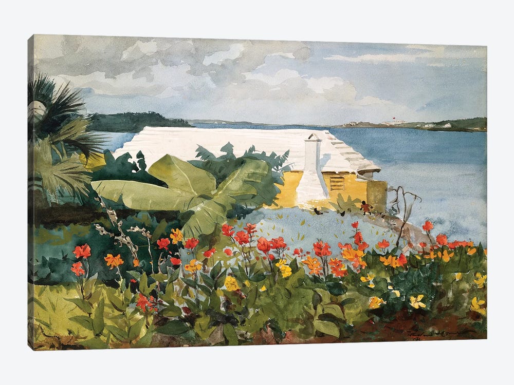 Flower Garden And Bungalow, Bermuda, 1889 by Winslow Homer 1-piece Art Print
