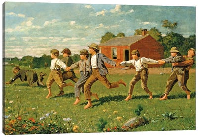 Snap The Whip, 1872 (Metropolitan Museum Of Art, NYC) Canvas Art Print - Winslow Homer
