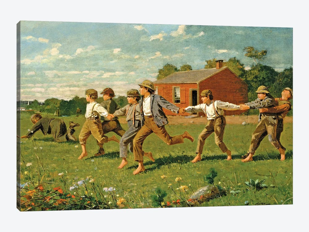 Snap The Whip, 1872 (Metropolitan Museum Of Art, NYC) by Winslow Homer 1-piece Canvas Wall Art