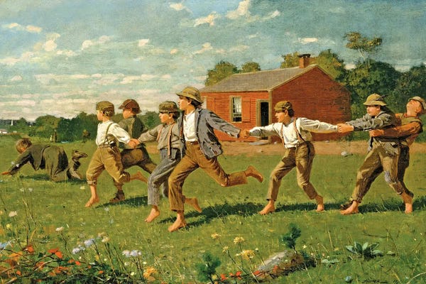 Winslow Homer: Snap The Whip, 1872 (Metropolitan Museum Of Art, NYC) by Winslow Homer