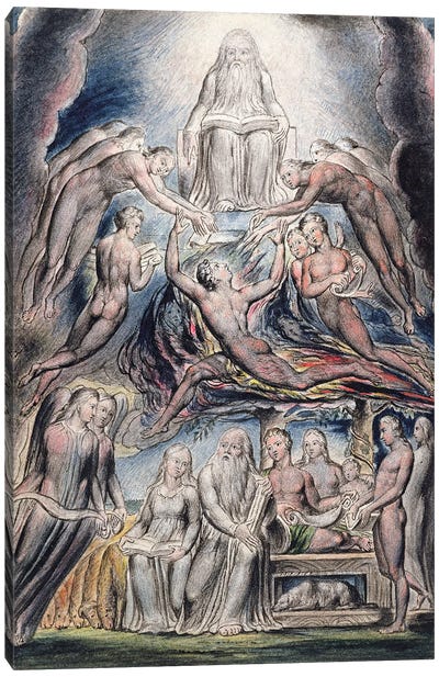 Satan Before The Throne Of God (after William Blake) Canvas Art Print