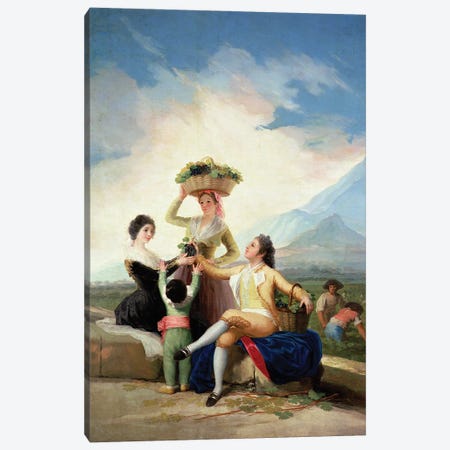 Autumn, or The Grape Harvest, 1786-87  Canvas Print #BMN725} by Francisco Goya Canvas Art