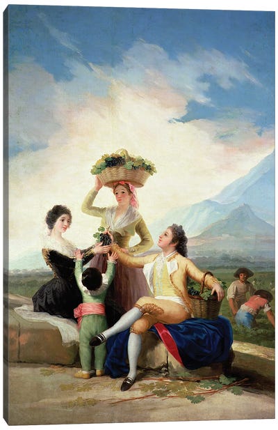 Autumn, or The Grape Harvest, 1786-87  Canvas Art Print - Francisco Goya