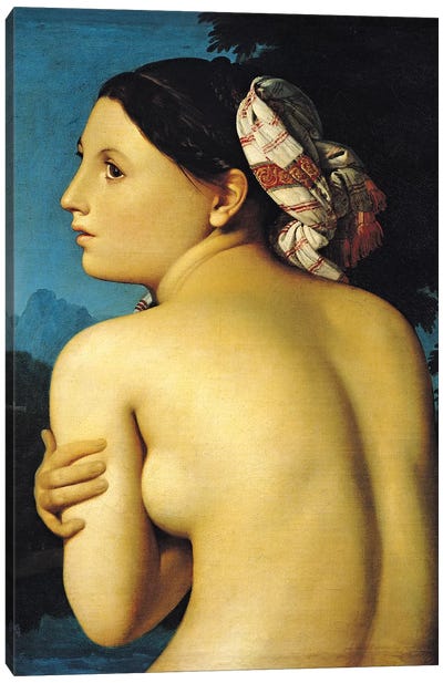 Female Nude, Bather (Baigneuse), 1807 Canvas Art Print - Neoclassicism Art