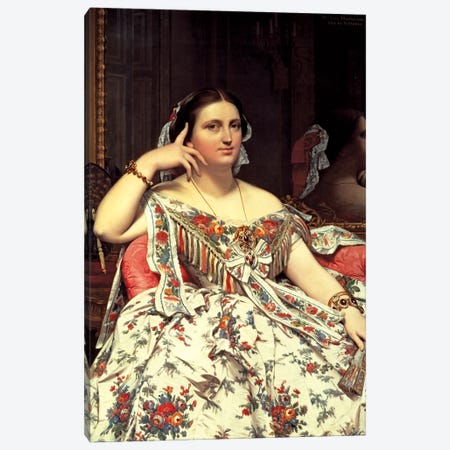 Madame Moitessier, 1856 Canvas Print #BMN7277} by Jean-Auguste-Dominique Ingres Canvas Art