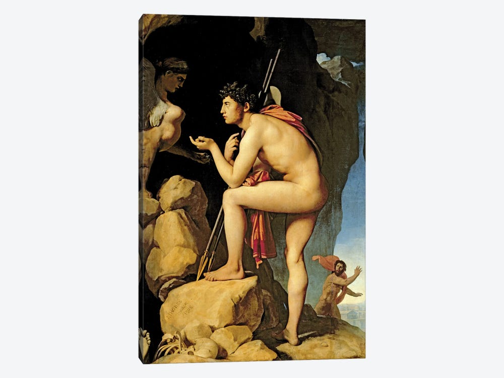 Oedipus And The Sphinx, 1808 by Jean-Auguste-Dominique Ingres 1-piece Canvas Art Print