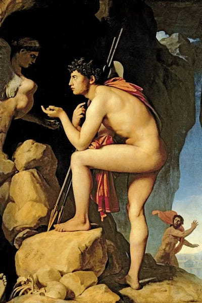 Fictional Characters: Oedipus And The Sphinx, 1808 by Jean-Auguste-Dominique Ingres