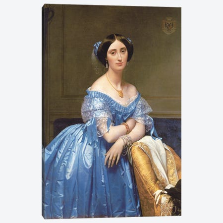 Portrait Of Princesse de Broglie, 1853 Canvas Print #BMN7281} by Jean-Auguste-Dominique Ingres Canvas Art