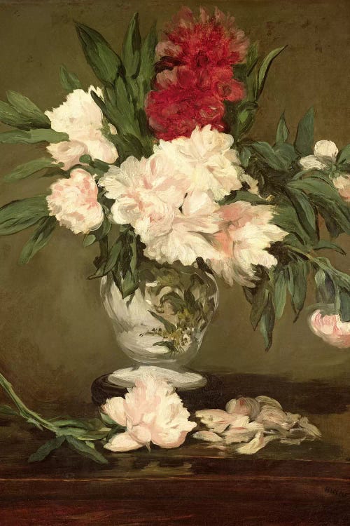 Vase of Peonies on a Small Pedestal, 1864  by Edouard Manet wall art