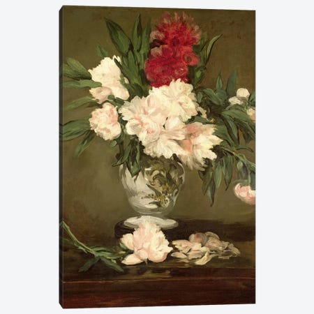Vase of Peonies on a Small Pedestal, 1864  Canvas Print #BMN728} by Edouard Manet Art Print