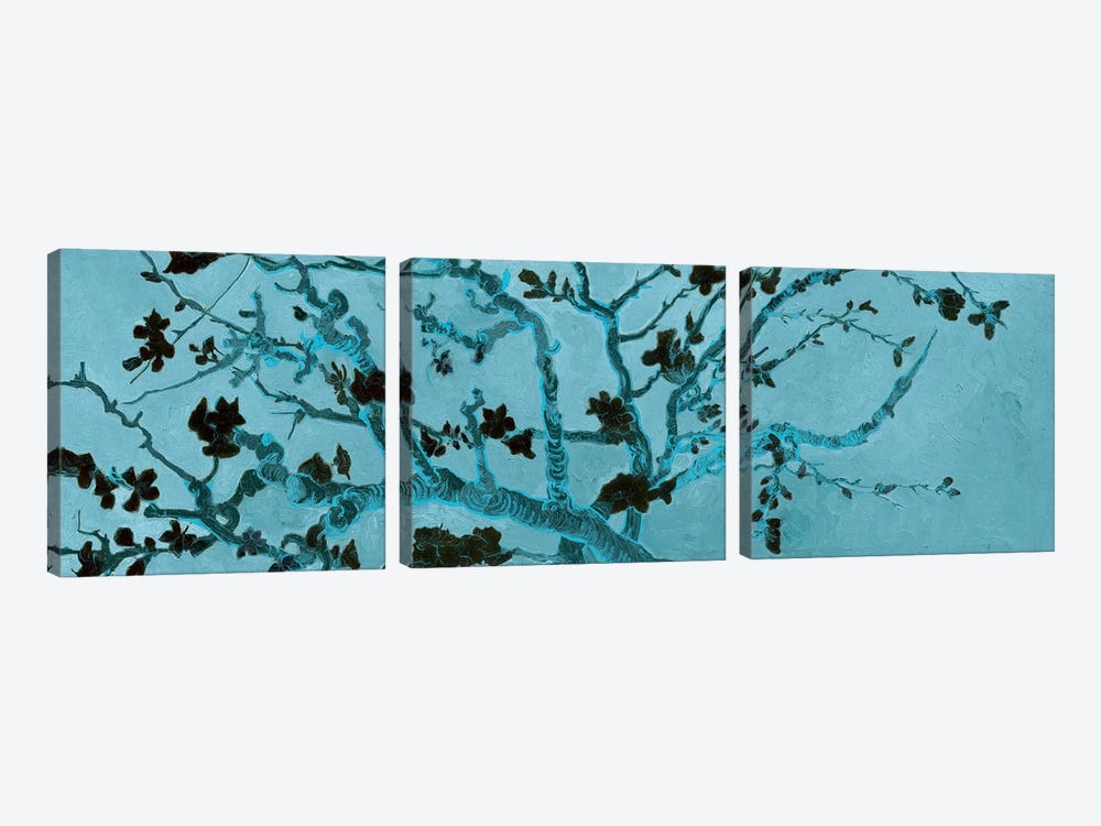 Almond Blossom On Teal by Vincent van Gogh 3-piece Art Print