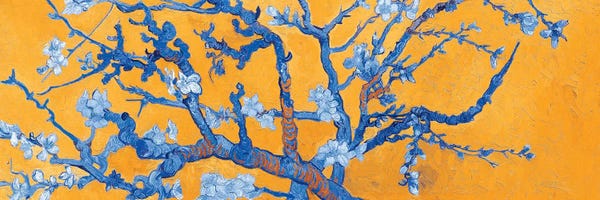 All Things Van Gogh: Almond Blossom On Orange by Vincent van Gogh