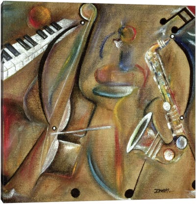 Burlap Sax Canvas Art Print - Musical Instrument Art