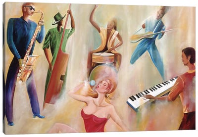 On Stage Canvas Art Print - Entertainer