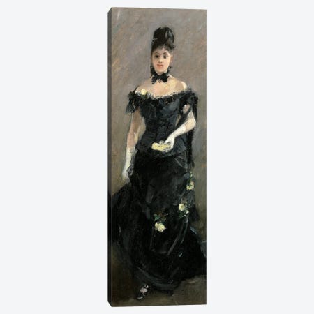 Femme en Noir (Avant le Theatre), 1875 Canvas Print #BMN7307} by Berthe Morisot Canvas Wall Art