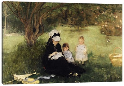 Beneath The Lilac At Maurecourt, 1874 Canvas Art Print