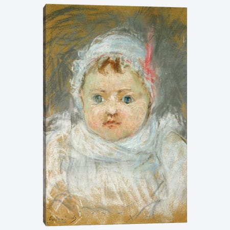 Bianche Pontillon As A Baby, 1872 Canvas Print #BMN7310} by Berthe Morisot Canvas Artwork