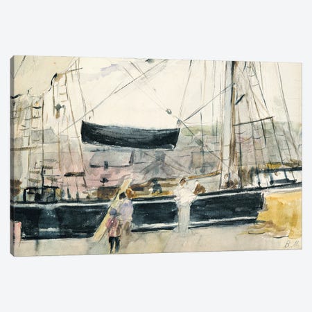Boat On The Quay, 1875 Canvas Print #BMN7311} by Berthe Morisot Canvas Artwork