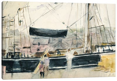 Boat On The Quay, 1875 Canvas Art Print