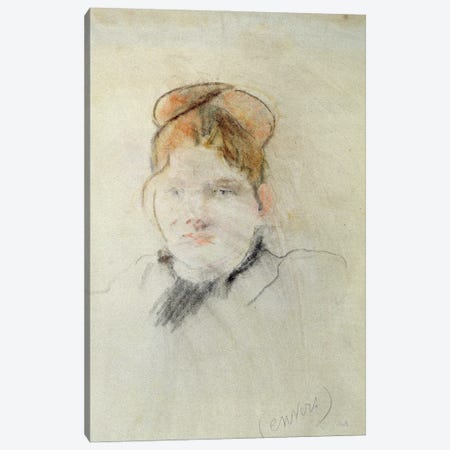 Head Of A Woman, 1886 Canvas Print #BMN7323} by Berthe Morisot Art Print
