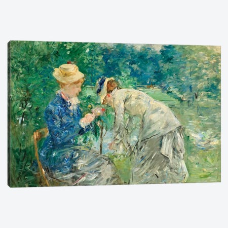 In The Bois de Boulogne, c.1875-79 Canvas Print #BMN7326} by Berthe Morisot Canvas Wall Art