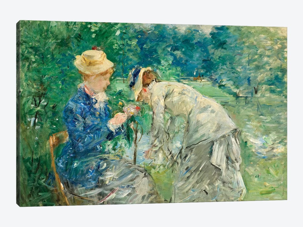 In The Bois de Boulogne, c.1875-79 by Berthe Morisot 1-piece Canvas Print