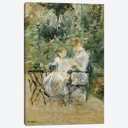In The Garden (Dans la Jardin), c.1885 Canvas Print #BMN7328} by Berthe Morisot Canvas Art Print