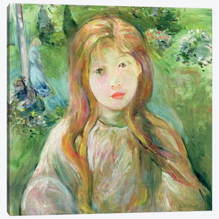 Little Girl At Mesnil, 1892 Canvas Print #BMN7338} by Berthe Morisot Canvas Artwork