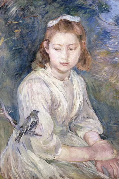 Berthe Morisot: Little Girl With A Bird, 1891 by Berthe Morisot